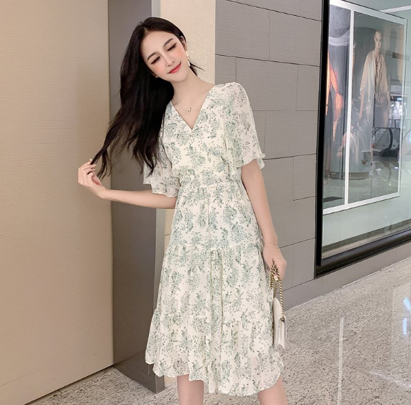 jessyline杰茜莱娃娃领收腰连衣裙女法